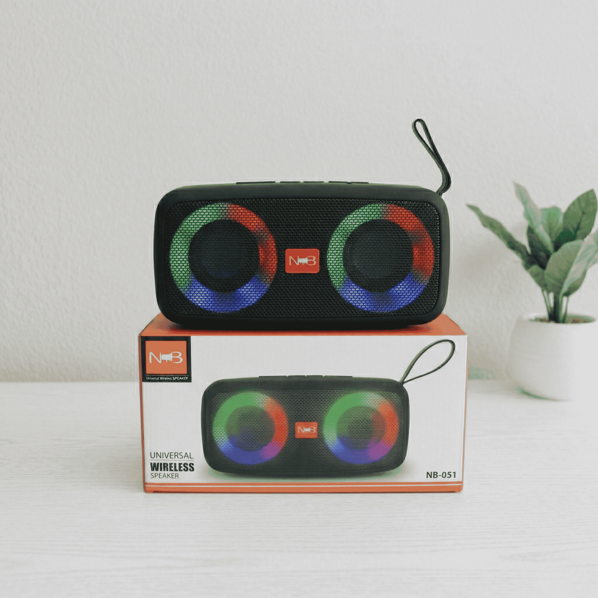 NB-051 Portable Bluetooth 5.2 Wireless Speaker with RGB Light, FM Radio, Super Bass